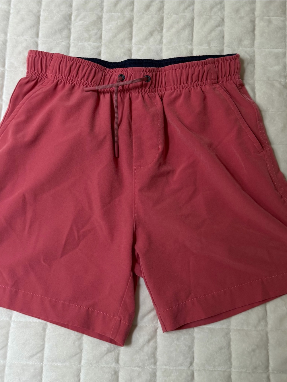 Boys Vineyard Vines Coral Pink Elastic-Waist Kids Shorts